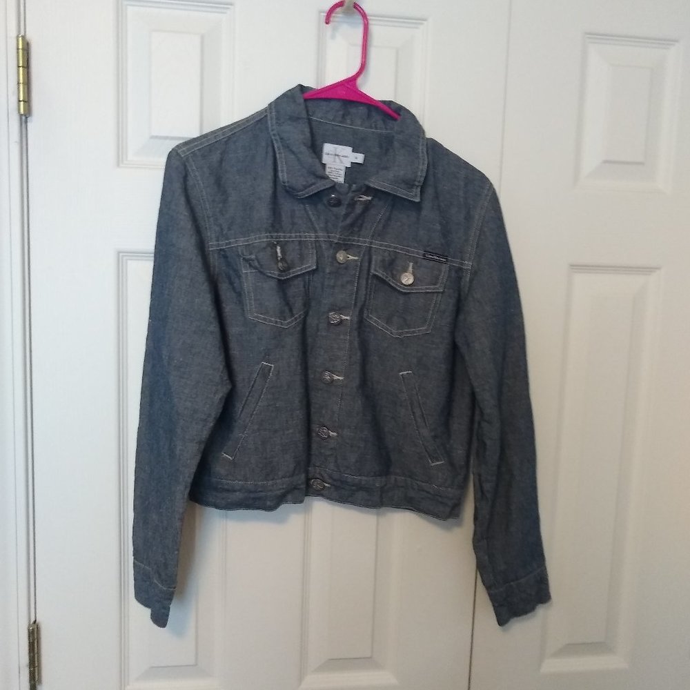 Calvin Klein Blue  Linen Blend Jacket